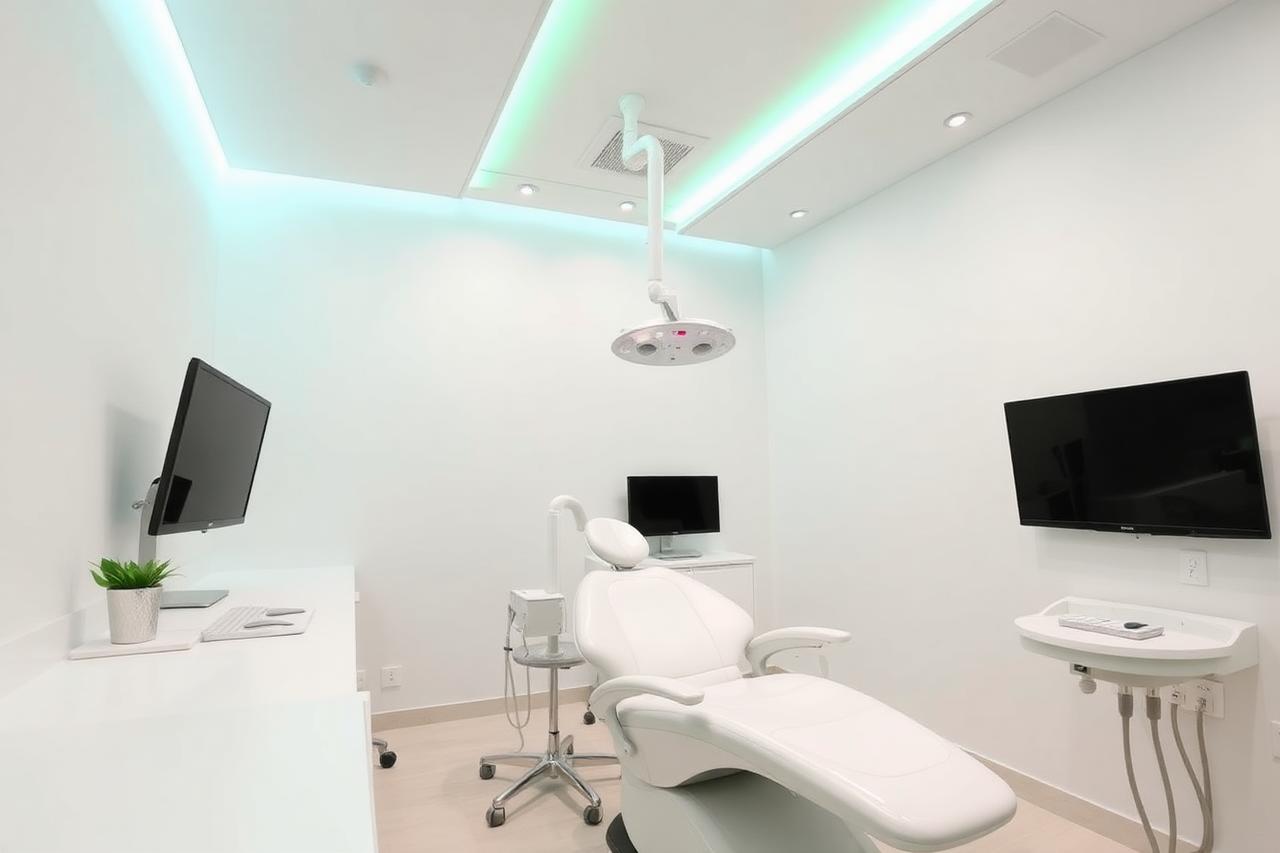 Clinic with UV disinfection lighting